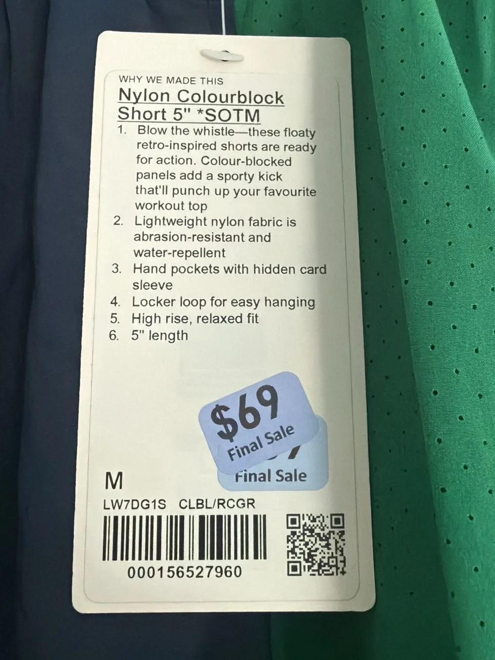 lululemon Women’s Medium Nylon Colourblock 5” Shorts